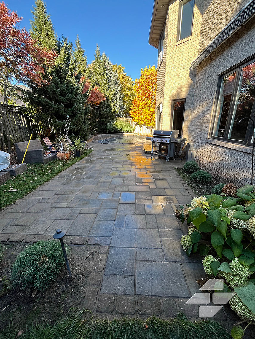 Backyard patio after
