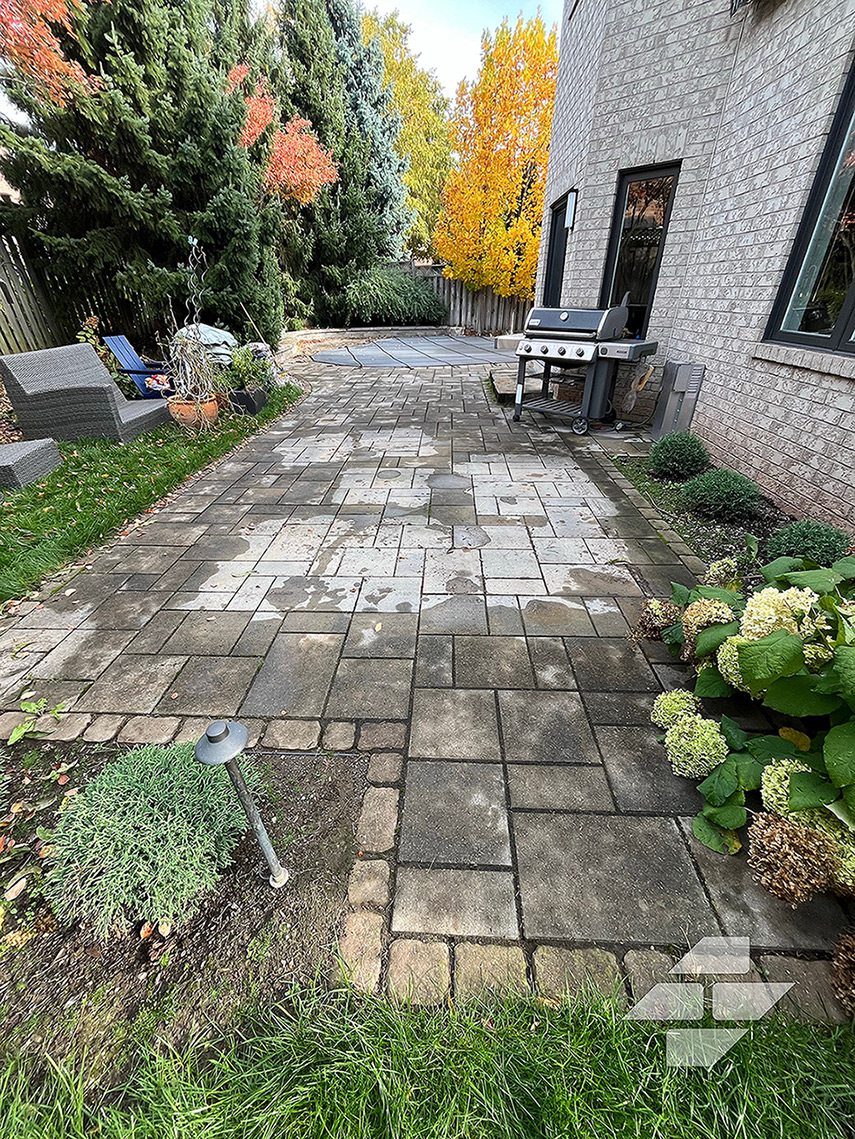 Backyard patio before
