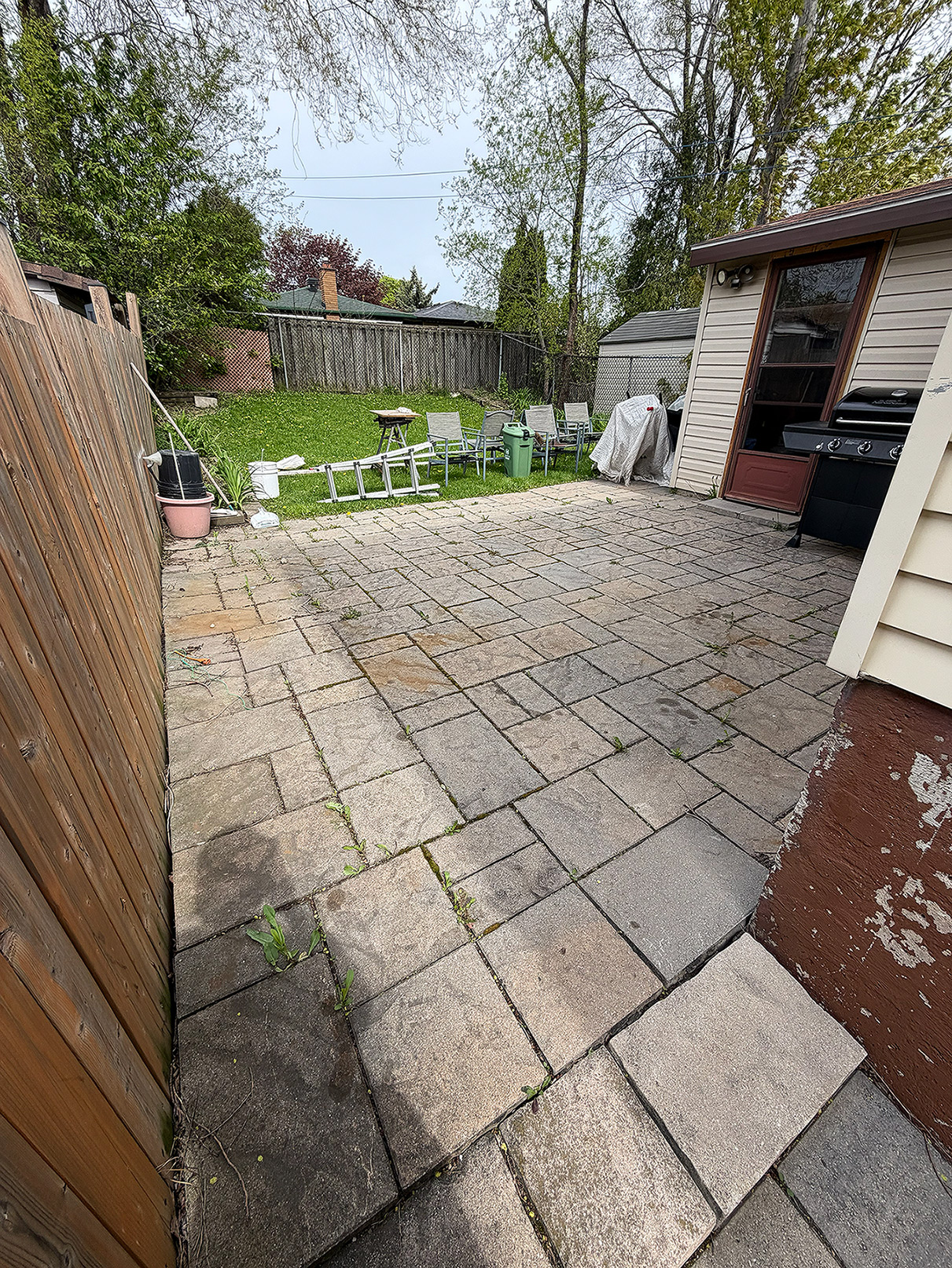 Courtyard patio before