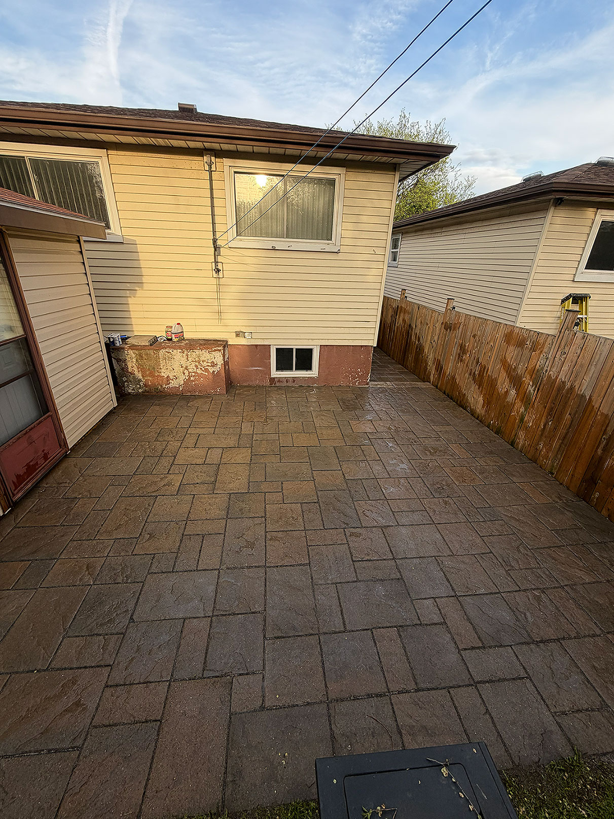 Backyard patio after