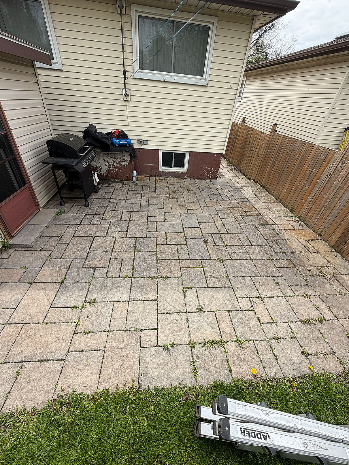 Backyard patio before
