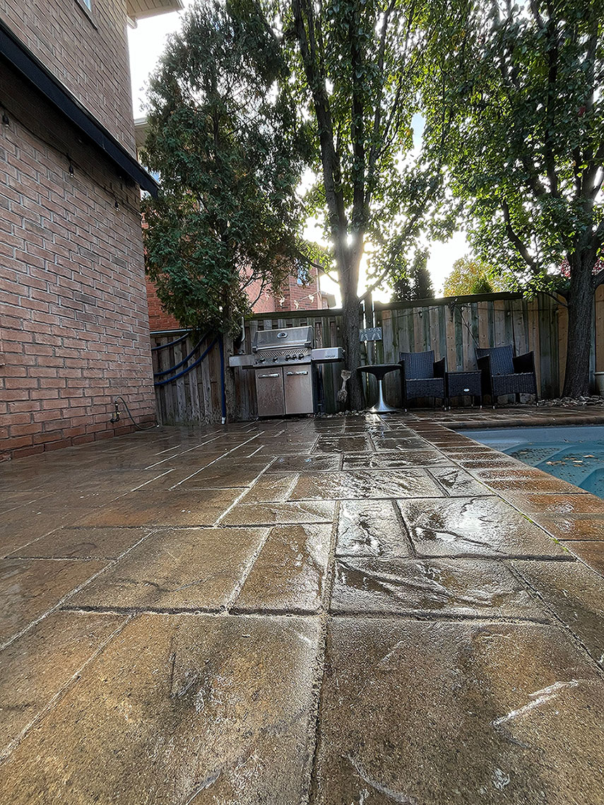 Poolside patio after