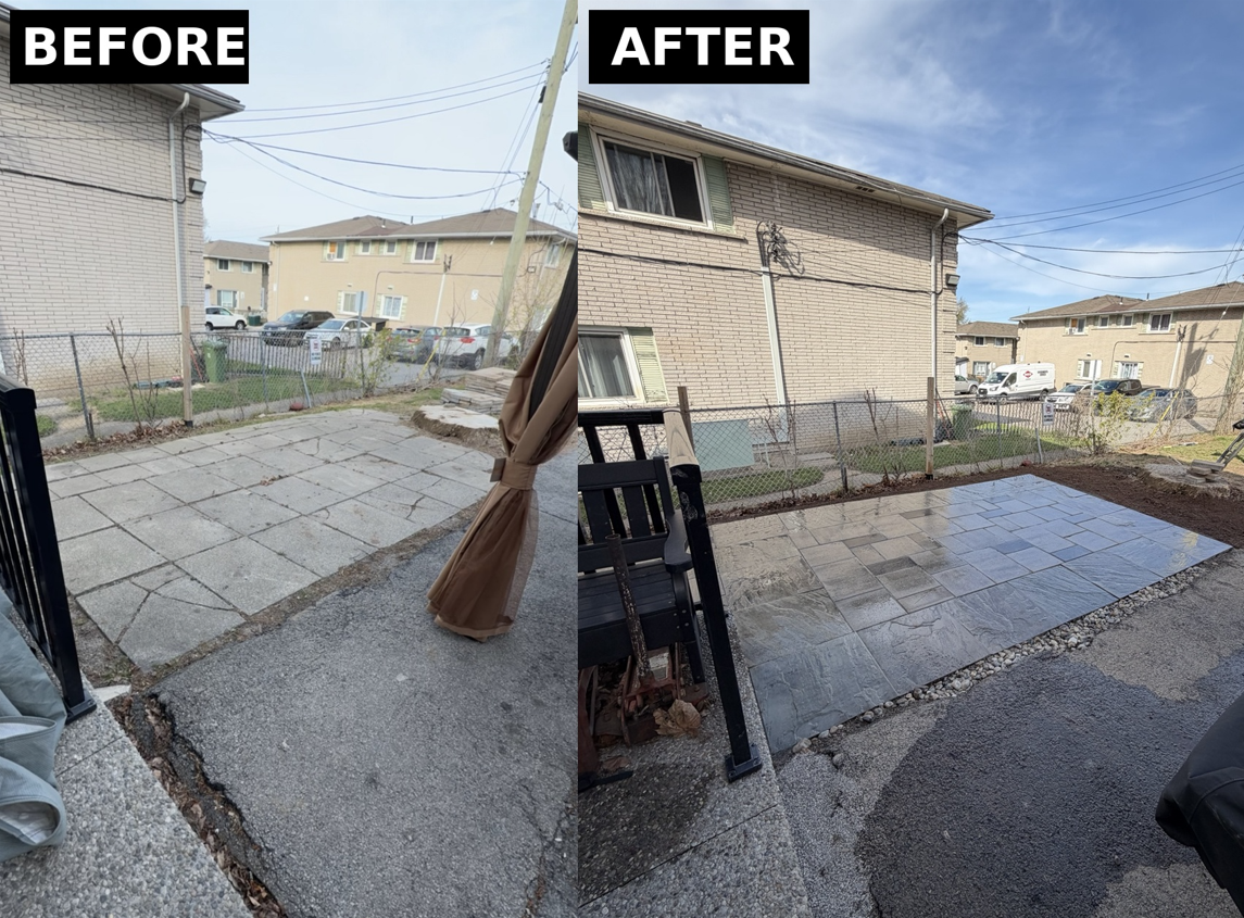 Interlock walkway before and after Seal-Tech Solutions repair