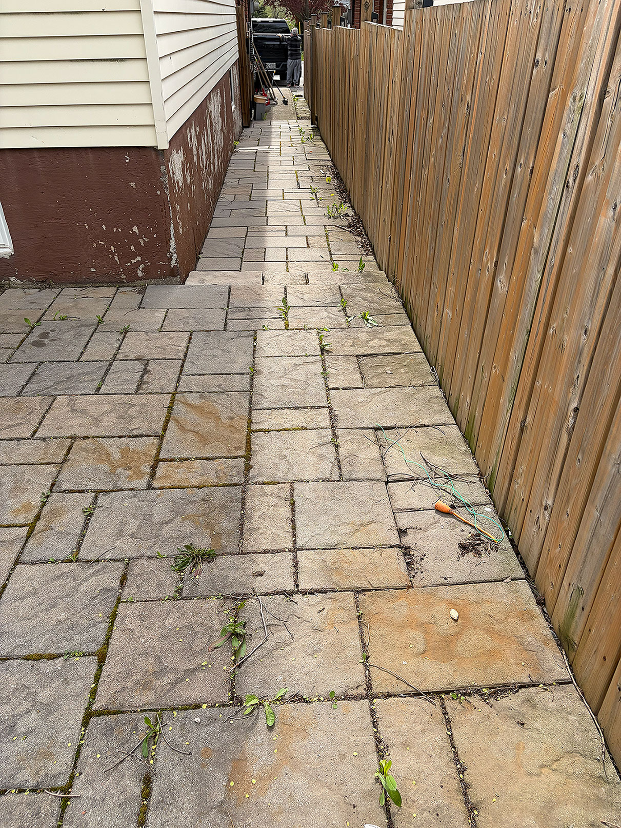 Side walkway before